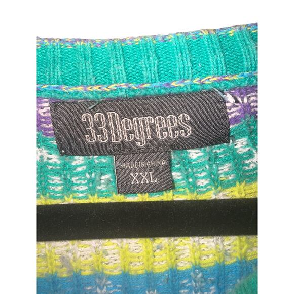 33 Degrees Ugly Holiday Christmas Rainbow Unicorn Long Sleeve Pullover Sweater - Picture 5 of 5